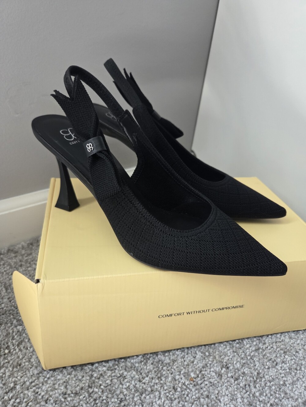 Cozy Island Black Slingback Heel